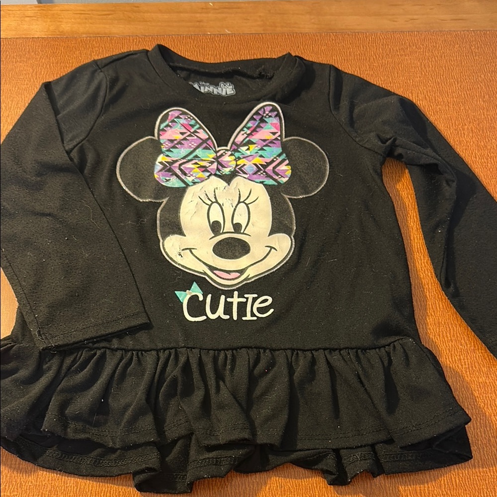 Disney Minnie Mouse Black Long Sleeve Shirt for Kids